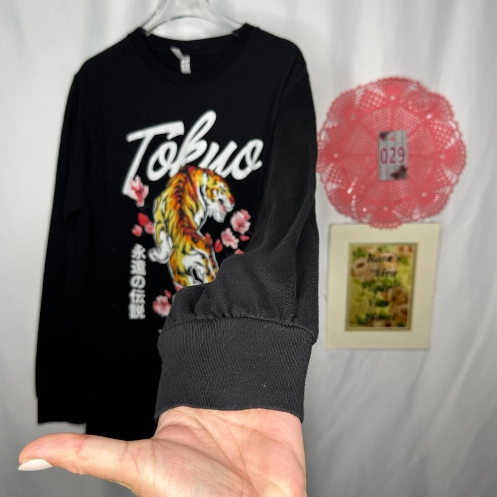 Bengal Long Sleeve Top Black Print Large - Picture 4 of 7